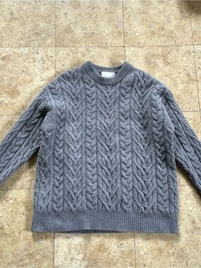 The Group Aritzia grey cable knit sweater